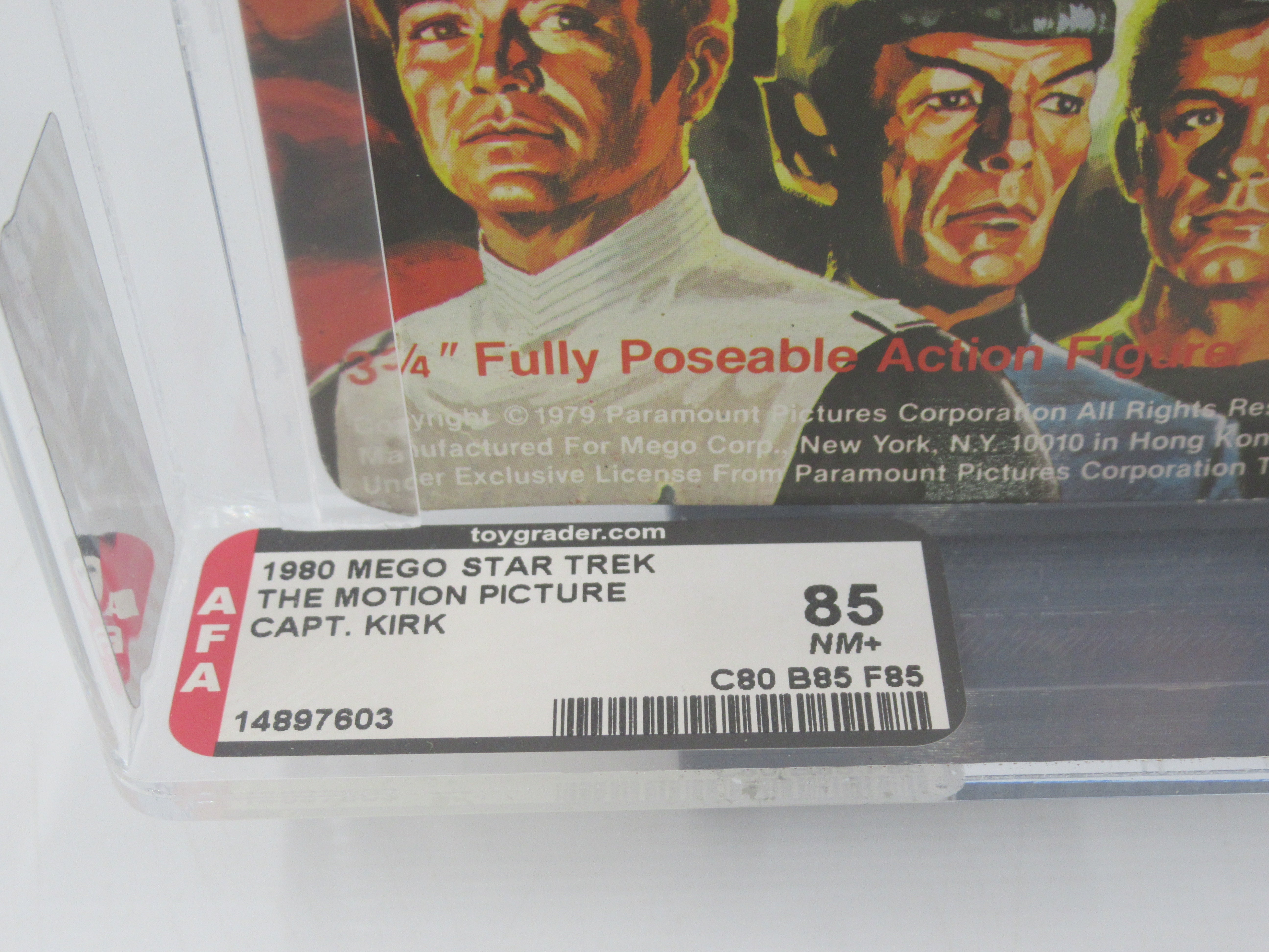 STAR TREK Captain Kirk Graded Action Figure (AFA 85 NM+) - Mego Corp. (1980) Vintage Toy